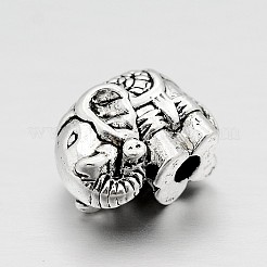 Тибетский стиль сплава слон бусы X-TIBEB-M022-01AS