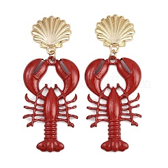 Серьги-гвоздики из сплава с запекаемой краской&nbsp;LS-EJEW-H169-01G