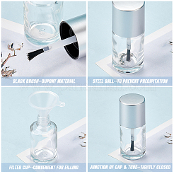 Прозрачный стеклянный лак для ногтей пустая бутылка&nbsp;AJEW-GF0009-76B-01