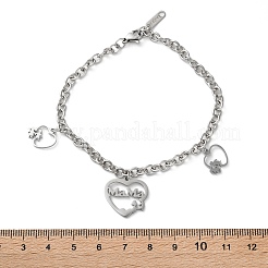 Браслеты с подвесками из нержавеющей стали 304 ко дню матери&nbsp;BJEW-A036-03P