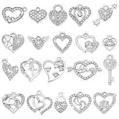 60шт 20 стиля подвески из сплава со стразами&nbsp;FIND-PH0027-88