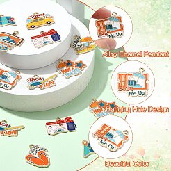 18 шт. 9 стиля подвески из сплава и эмали на туристическую тематику&nbsp;FIND-CJ0004-66