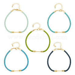 5 шт. 5 цвета 3 мм плетеный круглый шнур из искусственной кожи для изготовления браслета&nbsp;MAK-TA0001-35B