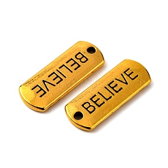 Тибетский стиль сплава прямоугольник со словом верю подвески&nbsp;TIBEP-Q043-066AG-RS