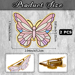 2 шт. латунные эмалевые зажимы-бабочки&nbsp;AJEW-CP0010-33A