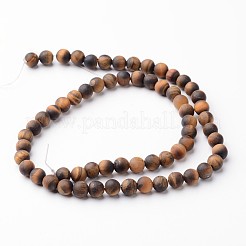 Матовое круглые пряди глаз шарик естественный тигр&nbsp;G-J346-15-6mm