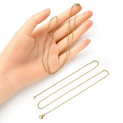 10 шт. ионное покрытие (IP) 304 нержавеющая сталь трос цепи ожерелья комплект для мужчин и женщин&nbsp;MAK-YW0002-01G