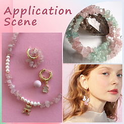 4 нити бусин из натурального розового кварца&nbsp;G-SC0002-68