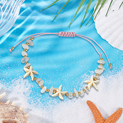 6шт 2-х цветные браслеты из плетеных бусин из натуральных драгоценных камней&nbsp;BJEW-GO0001-03