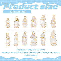 12 шт. подвески из натуральной кварцевой медной проволоки с кристаллами&nbsp;PALLOY-FG0001-02A