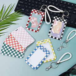 7шт. 7-х цветный пластиковый держатель для визиток с узором «тартан»&nbsp;FIND-FH0016-90