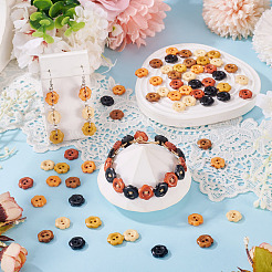 120 шт. 6-х цветные деревянные пуговицы-цветы с 2 отверстиями&nbsp;BUTT-TA0001-40A