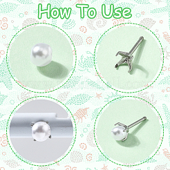 30 шт. фурнитура для сережек-гвоздиков из нержавеющей стали 304&nbsp;STAS-SC0010-61