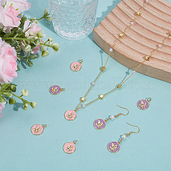 8шт 2 цвета латунные подвески с эмалью&nbsp;KK-BC0015-14