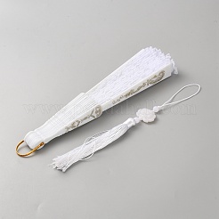 Складной веер из пластика и полиэстерового кружева&nbsp;AJEW-WH20072-99A