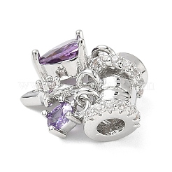 Латунные микро проложить кубического циркония бусы&nbsp;KK-D357-20P