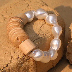 Браслеты из пластикового жемчуга и натурального кокоса с бусинами для женщин&nbsp;WGD2EAF-01