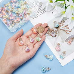 48 шт. двухцветные светящиеся стеклянные подвески&nbsp;GLAA-AR0001-39