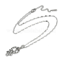 Латунные ожерелья с подвеской в виде змеи из черного кубического циркония с микропаве&nbsp;LS-NJEW-K280-08P