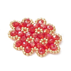 Подвески-коннекторы из плетеных стеклянных бусин&nbsp;PALLOY-MZ01201-02