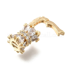 Поручни для пончиков из латуни с микропаве из кубического циркония&nbsp;LS-KK-U061-17G