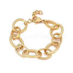 Браслеты из овальной цепочки из нержавеющей стали 304 для женщин&nbsp;BJEW-C104-01B-G