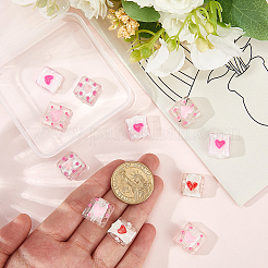 16 шт. 4-х цветные эмалевые бусины ручной работы в технике лэмпворк ко Дню святого Валентина&nbsp;LAMP-PA0001-07