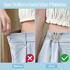 8 комплект 4-х стилей регулируемых джинсовых булавок-бабочек из сплава&nbsp;DIY-WR0003-44