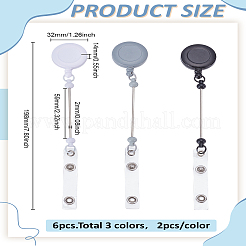 6 шт. двухцветные держатели для значков из АБС-пластика&nbsp;AJEW-LP0008-04A