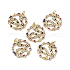 Латунные разноцветные подвески из кубического циркония&nbsp;KK-E068-VA166-2