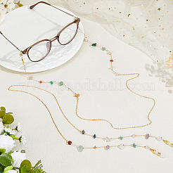 2 шт. цепочки из сплава и натуральных драгоценных камней для очков&nbsp;HJEW-FH00130
