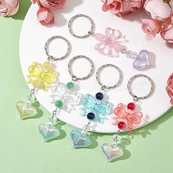 Акриловое сердце с брелоками в виде банта&nbsp;KEYC-JKC00612