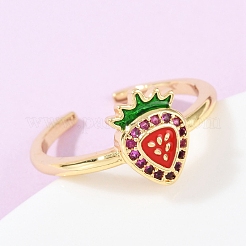 Регулируемые манжетные кольца с микропаве из кубического циркония из латуни&nbsp;RJEW-C139-14A-G