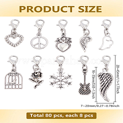 80 шт. 10 стиля подвеска из сплава украшение&nbsp;HJEW-LP00003