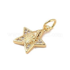 Латунные микропаве прозрачные кубические циркониевые подвески&nbsp;KK-E111-32F-G