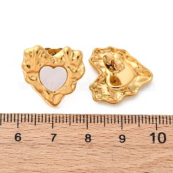 Серьги-гвоздики из натуральной белой ракушки из нержавеющей стали 304&nbsp;EJEW-Z103-06G-02