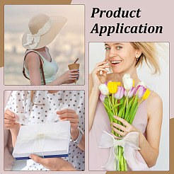 5 ярд ленты из органзы с пластиковой жемчужиной по краю&nbsp;OCOR-WH0101-185F