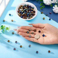 150 шт. 10 цвета гальванические натуральные бусины из вулканического камня&nbsp;G-PJ0001-03B