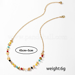 Элегантные ожерелья из цепочек ручной работы из латуни и синтетической каменной крошки для женщин&nbsp;BM0340