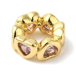 Реечное покрытие латунь микро паве кубический цирконий европейские бусины&nbsp;KK-F854-03G-01