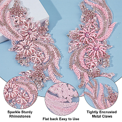 1 пара полиэстеровых компьютеризированных вышитых тканей для приклеивания/пришивания&nbsp;DIY-HS0002-17A