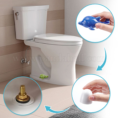 Круглые пластиковые крышки для болтов унитаза с дополнительными шайбами и керамическими украшениями&nbsp;AJEW-NB0008-27-1