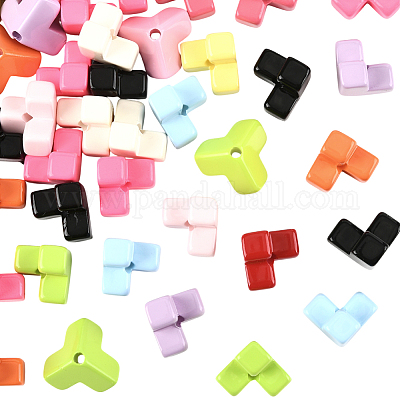 60 шт. окрашенные в духовке непрозрачные акриловые бусины&nbsp;OACR-SP0001-91-1