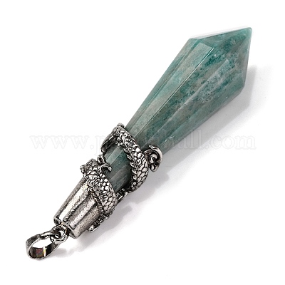 Большие остроконечные подвески из натурального амазонита G-Q184-02J-AS-1