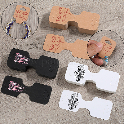 150 шт. 3-цветные складные бумажные карточки для демонстрации ювелирных изделий для ожерелий&nbsp;CDIS-SP0001-15-1