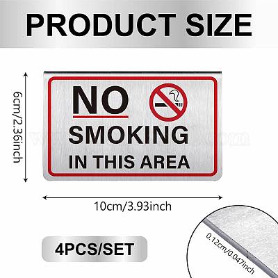 4 шт. табличка для ресторана отеля из нержавеющей стали с надписью «Не курить»&nbsp;DJEW-WH20124-003-1