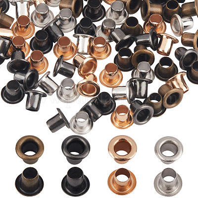 400 шт. 4-х цветная латунная фурнитура для люверсов&nbsp;FIND-GF0006-42B-1