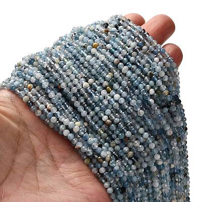 Природные Аквамарин бисер нитей&nbsp;LS-G-RM2025-A17-3mm-A-1