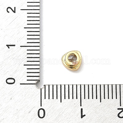 Треугольные латунные микропаве кабошоны из кубического циркония&nbsp;KK-P345-13G-F-1