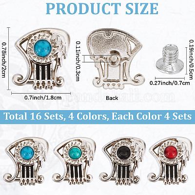 16 комплект заклепок-монет из сплава 4 цветов&nbsp;FIND-CP0002-65A-1